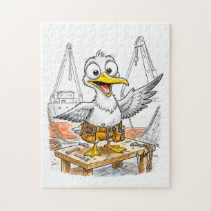 Comic-Vogel-Werftarbeiter