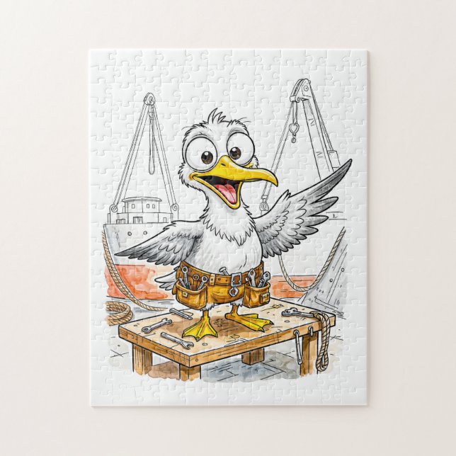Comic-Vogel-Werftarbeiter (Vertikal)