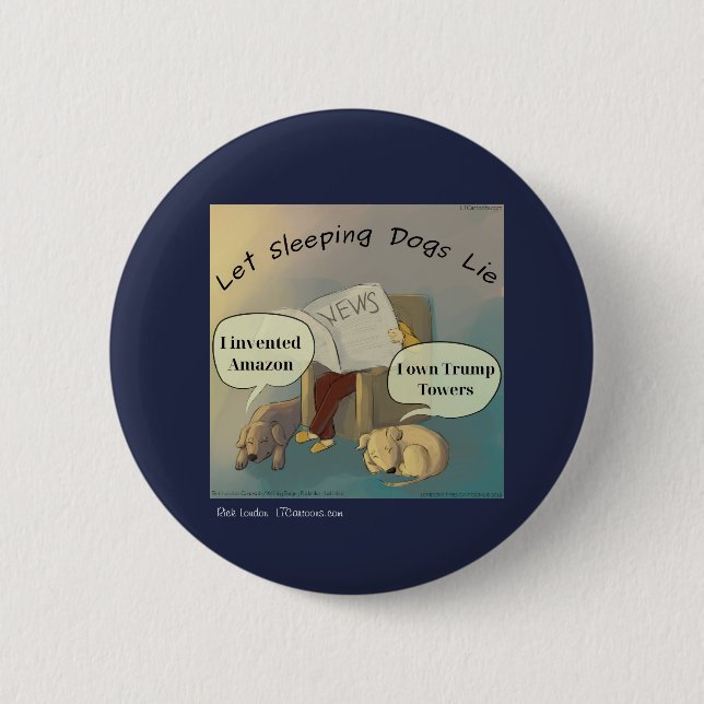 Comic von Rick London "Sleeping Dogs Lie" Button (Vorderseite)