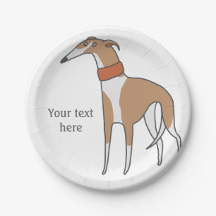 Comic Whippet Hund individuell anpassbar Pappteller