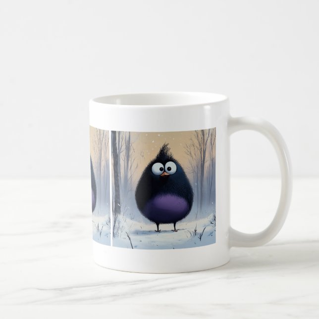 Comic Winter Bird Kaffeetasse (Rechts)