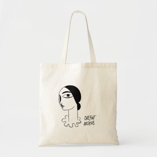 Comic Woman Potrait Tote Bag Tragetasche (Vorne)