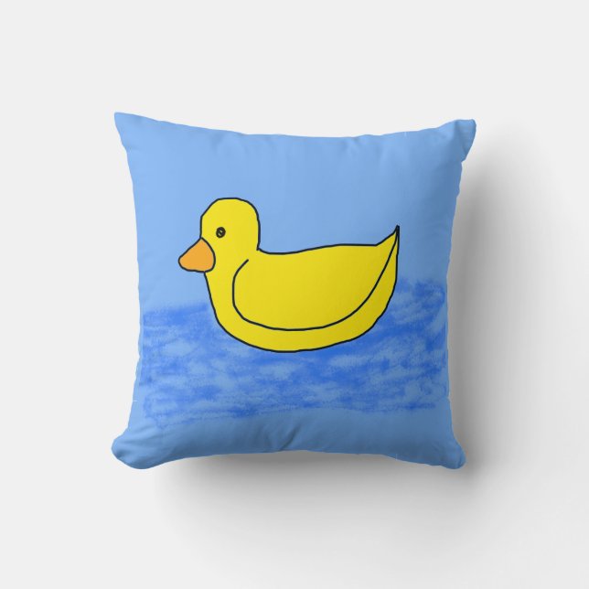 Comic Yellow Ducky Throw Kissen (Vorderseite)