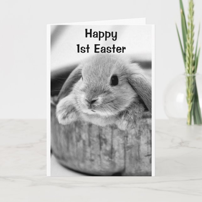 COMICAL BUNNY DIT **HAPPY EASTER** CARTE DE VACANC (Devant)