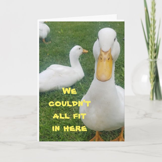 COMICAL DUCK SAGT GLÜCKLICH "GEBURTSTAG" KARTE (Vorderseite)