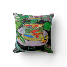 Comical Gold Fish Throw Kissen