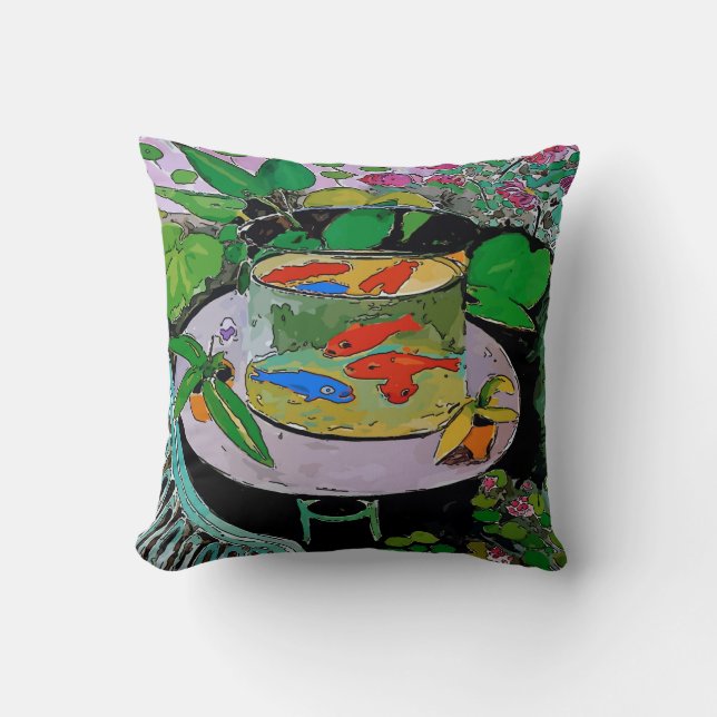 Comical Gold Fish Throw Kissen (Vorderseite)