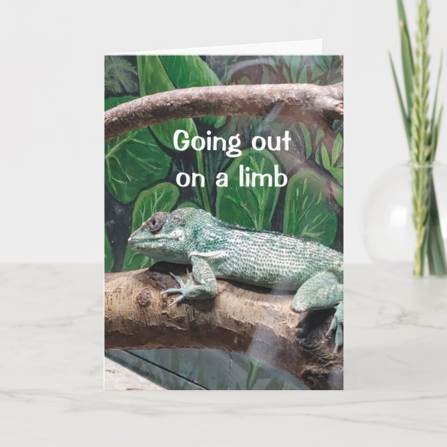 COMICAL LIZARD SAGT: "SIE SIND 40" BIRTHDAY CARD KARTE (Vorderseite)
