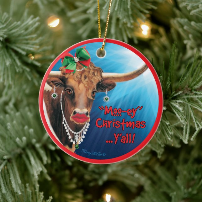 Comical Longhorn Kuh Weihnachtsschmuck (Baum)