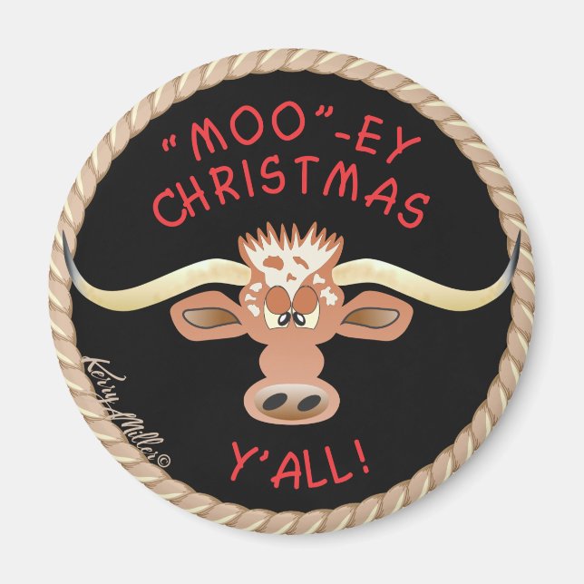 Comical Longhorn Steer Magnet (Vorne)