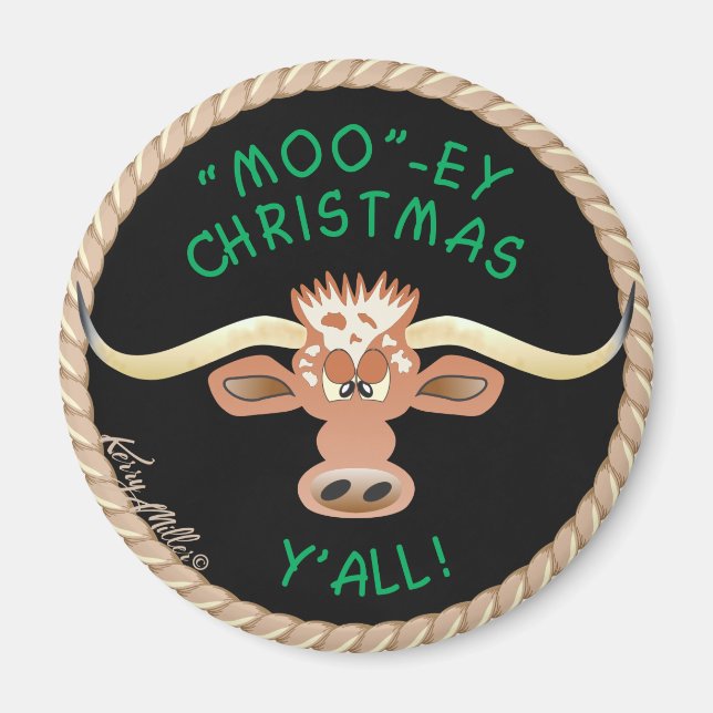 Comical Longhorn Steer Magnet (Vorne)
