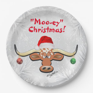 Comical Longhorn Steer Paper Plate Pappteller