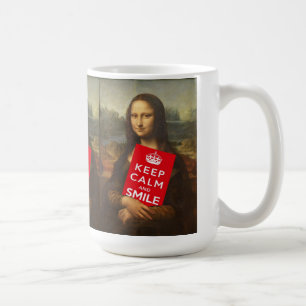 Comical Mona Lisa sagt, Behalten Ruhe und Lächeln Kaffeetasse