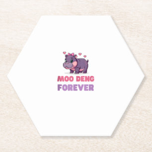Comical MOO DENG FOREVER Animal Lover Hippo Theme Untersetzer