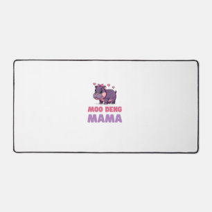 Comical MOO DENG MAMA Animal Lover Hippo Theme Zoo Schreibtischunterlage