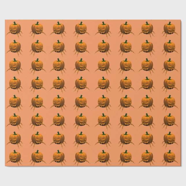 Comical Spook Orange Halloween Bugs Geschenkpapier (Saum)