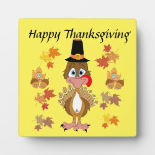 Comical Turkey and Friends Erntedank Fotoplatte