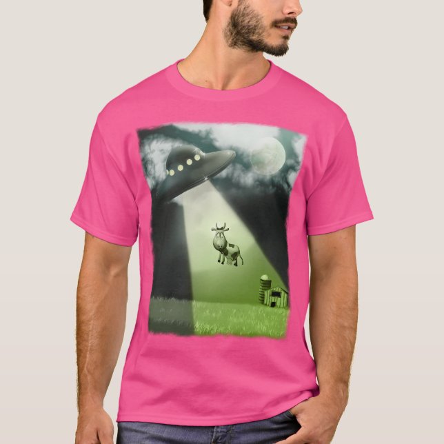 Comical Ufo Cow Abduction T-Shirt (Vorderseite)