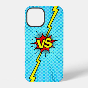 Comicbuch versus Hintergrund, klassischer Pop-Art- iPhone 12 Hülle