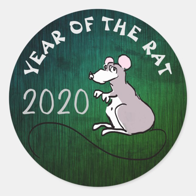 Comicen Chinesischer Rat - Neujahr 2020 Runder Aufkleber (Vorderseite)