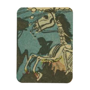 Comicen des Goldenen Horrors   beängstigendes Retr Magnet