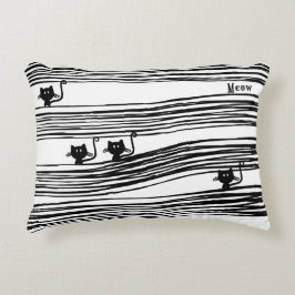 Comickatzen Kissen in Schwarz & Weiß