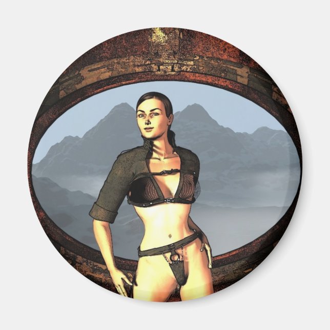 Comics-Mädchen Magnet (Vorne)