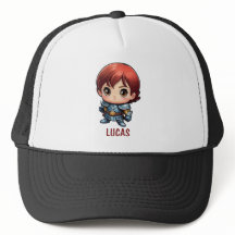 Comics-Ritter Chibi-Kind Charakter Truckerhut
