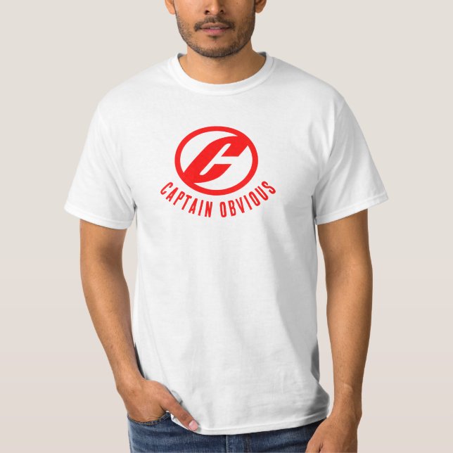 Comics-Stil Captain Obvious Lustiger Held T-Shirt (Vorderseite)