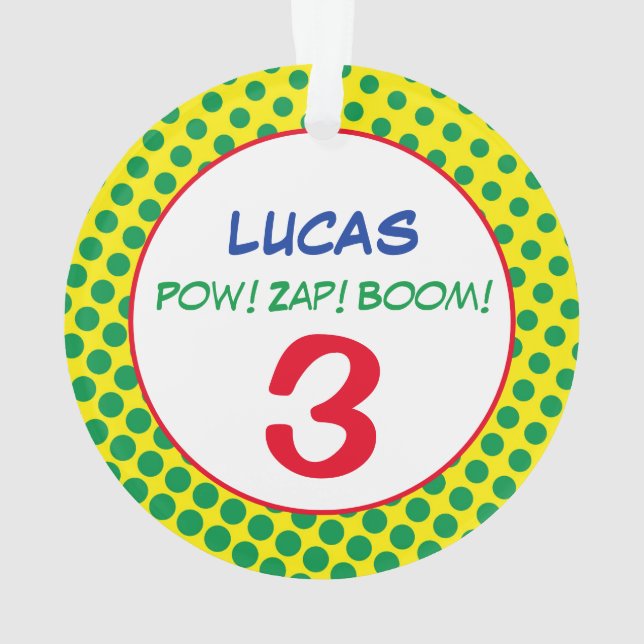 Comics Superhero Dots Anniversaire de enfant PHOTO (dos)