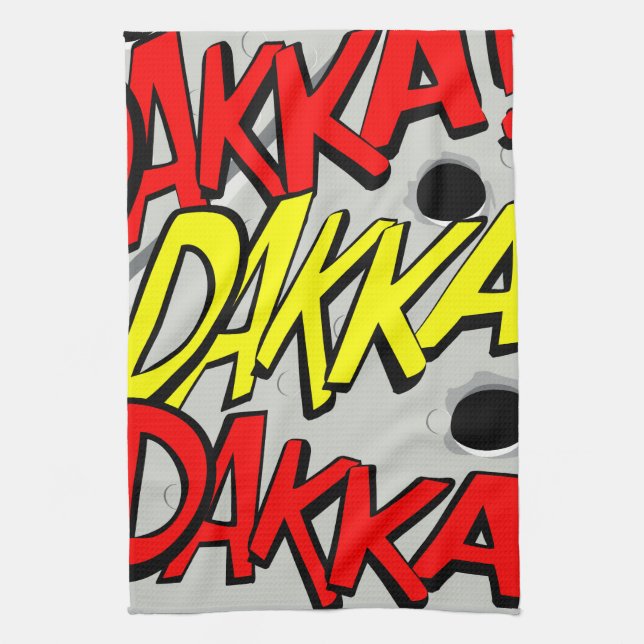 Comicstrip Teetuch - dakka, dakka, dakka! Geschirrtuch (Vertikal)