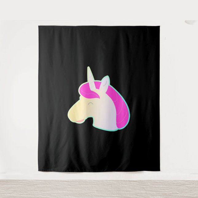 Comicstyle einhorn! wandteppich (Vorderseite)
