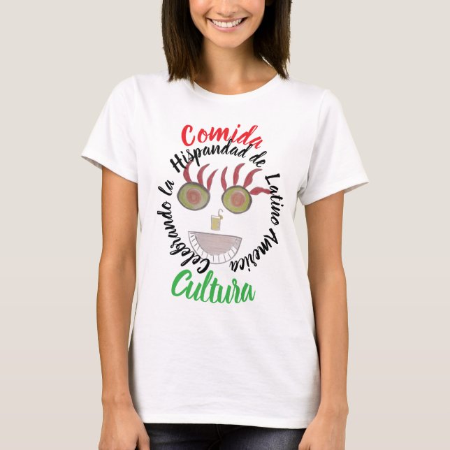 Comida Cultura Hispanic Kulturerbe Monat T - Shirt (Vorderseite)