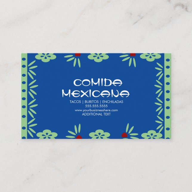 Comida Mexicana Food Truck Papado Picado Visitenkarte (Vorderseite)