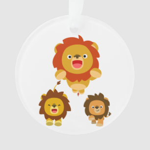 'Coming!' 3 Niedlicher Cartoon Löwen Akryler Ornam Ornament