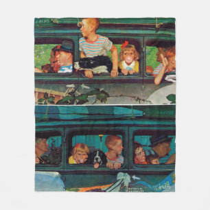 Coming and Going by Norman Rockwell Fleecedecke