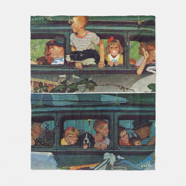 Coming and Going by Norman Rockwell Fleecedecke (Vorderseite)