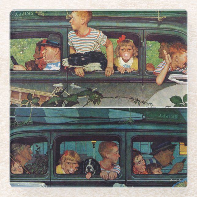 Coming and Going by Norman Rockwell Glasuntersetzer (Vorderseite)
