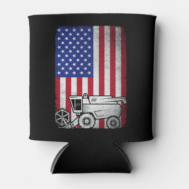 Coming Harvester American Flag Bauer Agriculture Dosenkühler (Vorderseite)