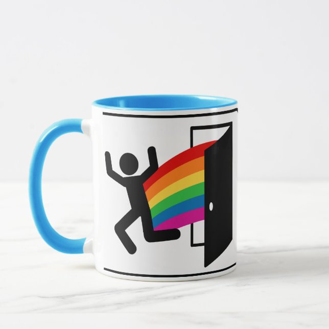 Coming Out Exit Sign Tasse (Links)
