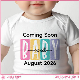 Coming Soon Custom Text Pregnancy Announcement Baby Strampler