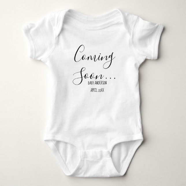 Coming Soon | Pregnancy Announcement baby jumpsuit Strampler (Vorderseite)