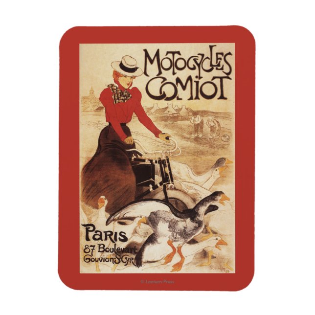 Comiot Motocycle Woman and Gänse Promo Poster Magnet (Vertikal)