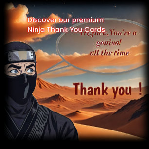 Comique manga personnalisée Ninja Carte de remerci