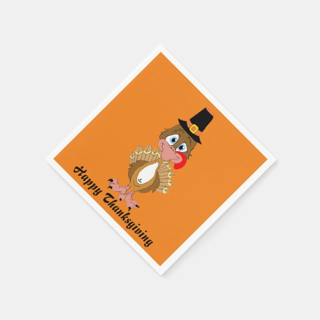 Comischer Erntedank Türkei Serviette (Ecke)