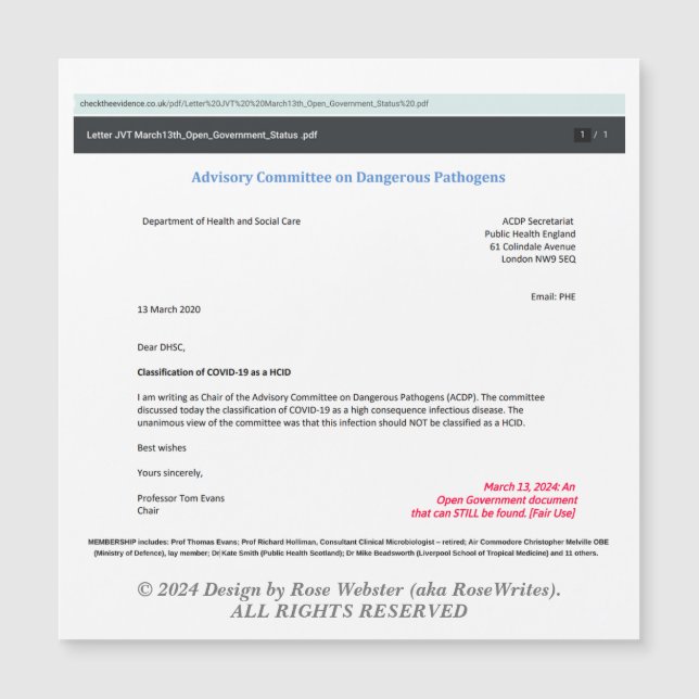 Comité consultatif par RoseWrites Carte magnétique (Devant)