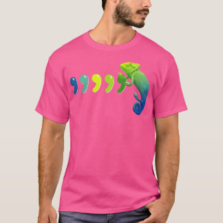 Comma Chameleon Funny 80er Throwback T-Shirt