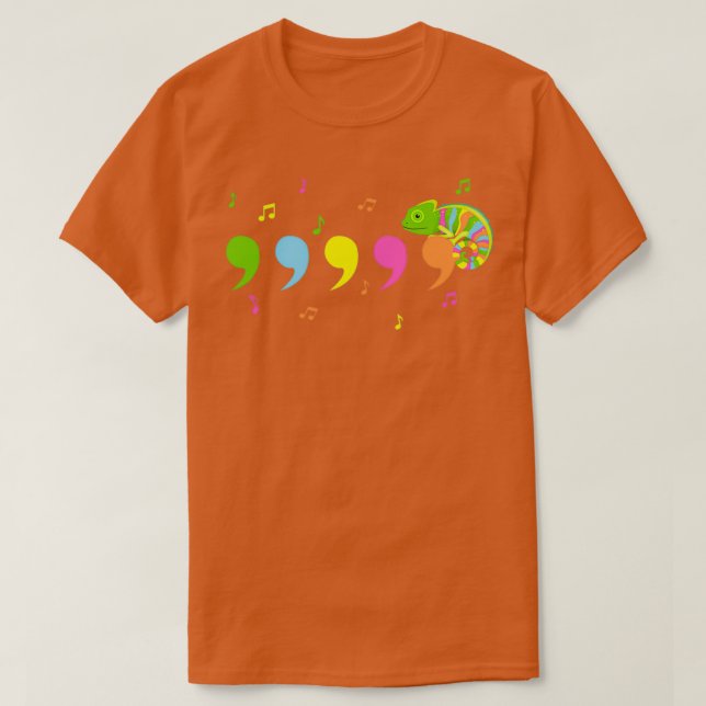 Comma Chameleon Lizard Reptiles T-Shirt (Design vorne)