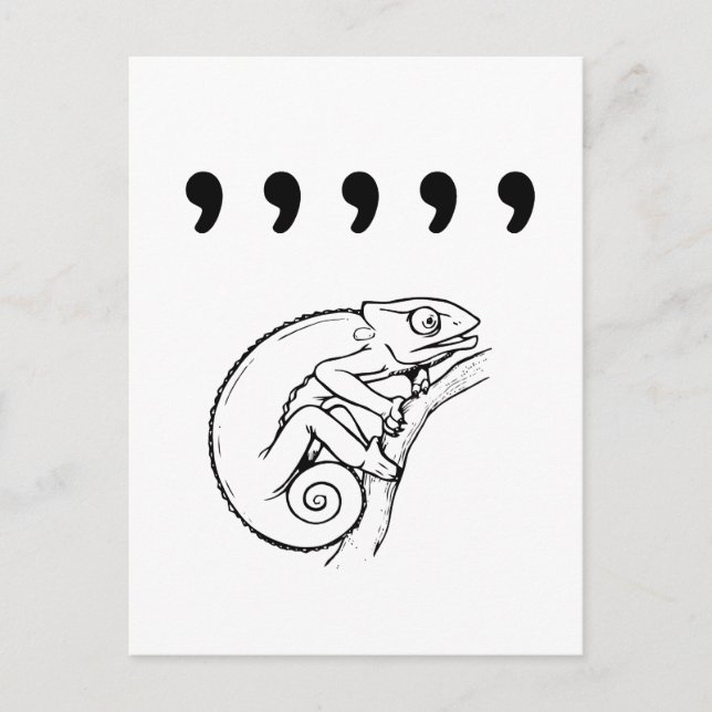 Comma Chameleon Postkarte (Vorderseite)