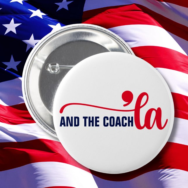 Comma la & Coach | Kamala Harris Coach Button (Von Creator hochgeladen)